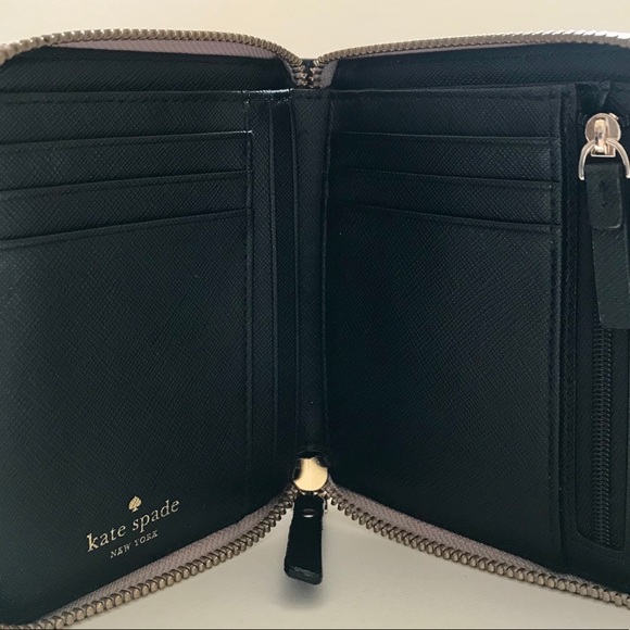 Kate Spade Saffiano Zip Wallet - Black/Tan - Picture 3 of 3